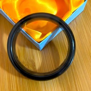Natural Black Green Jade Bangle Bracelet